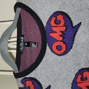 Pop art cotton cropped knit sweater size Small